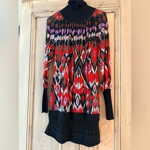 Etcetera Black and Purple Knit Dress